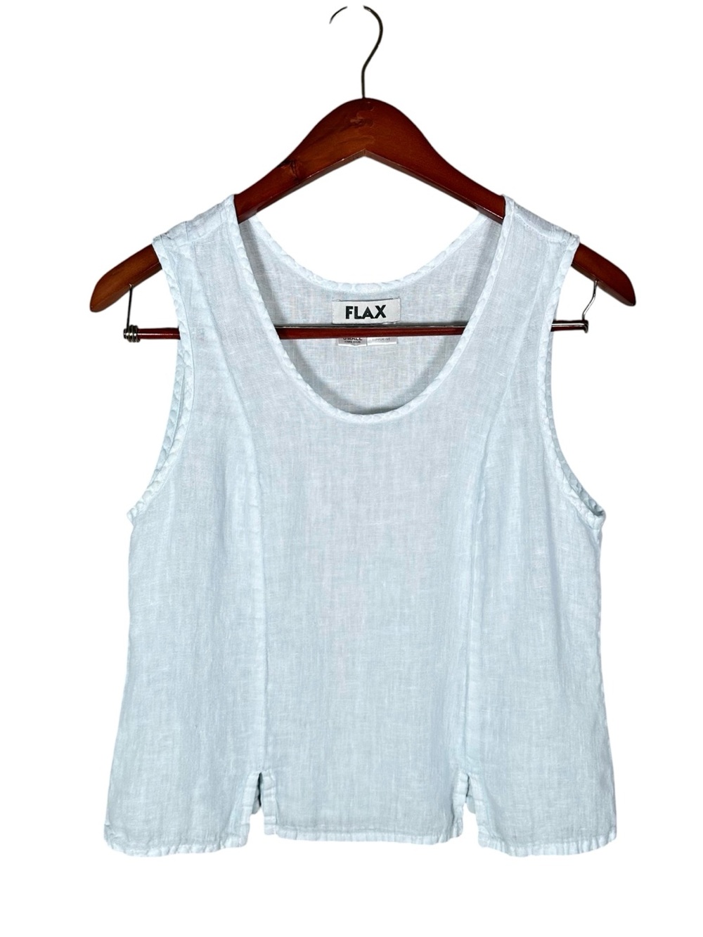 FLAX 100% Linen Side Slit Cropped Tank Top